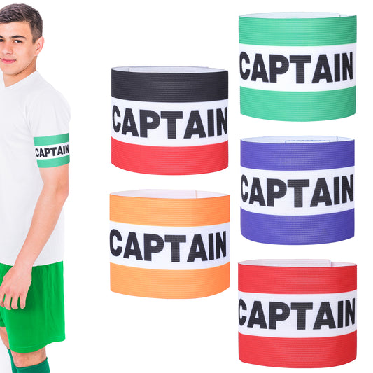 Bruislard 5 Pack Captain Arm Bands Captain's Armband Adjustable Leader Armband Classic Captain's Armbands for Football Basketball Volleyball Competition