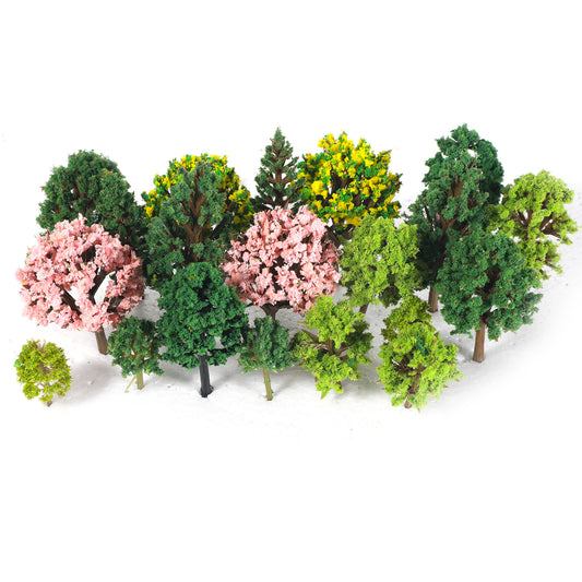 FdcZeyxior 30PCS Mini Trees, Model Trees Mixed Railroad Architecture Fake Tree Train Scenery Diorama Tree for DIY Crafts Natural Green Diorama Scenery Landscape Building Model