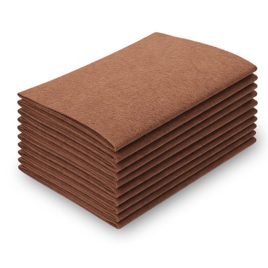 Dark Brown Felt Sheets for Crafts, 10 Pieces 8" X 12" Felt Fabric Sheet Soft Craft Felts Paper Stiff Felts Sheets for DIY Crafts Sewing Quilting Project Patchwork