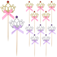 12PCS Gold and Silver Glitter Crown Cupcake Toppers, Glitter Princess Cake Pick Decorations, Tiara Cake Cupcake Topper, Glitters Queen Crown Cupcakes Picks for Wedding Birthday Baby Shower Party Decor