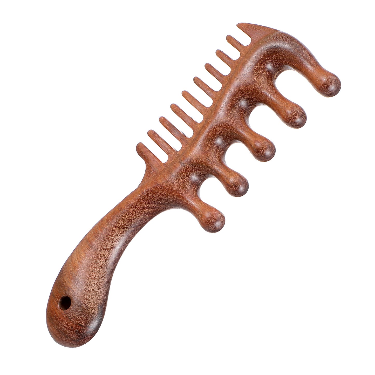 Wooden Scalp Massager Comb with Tassel, Wide Fine Tooth Natural Wood with Handle, Hair Massage Detangling Comb for Men Women Elderly All Hair Types, Scalp Care & Relaxation