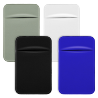 4 Pack Cell Phone Card Holder with Adhesive Sticker Phone Card Holder Stretchy Stick on Wallet Pocket Credit Card ID Case Pouch Sleeve ID Credit Card Pocket Stick On Wallet for Android Smartphones