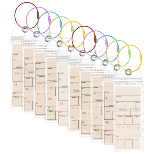 Cruise Luggage Tag Holder, 10 Pcs Clear Cruise Luggage Tags Waterproof Seal Luggage Tags for Suitcases with 5 Colors Ring for Carnival Celebrity (7.3×2.5 Inch)