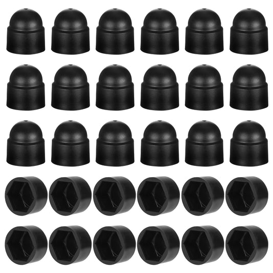 M10 (16mm Wrench) Black Plastic Nut and Bolt Protective Dome Cover Hex Nut Cover Bolt Protection Caps Covers for Bolts, Hex Hexagon Screws, 20 PCS