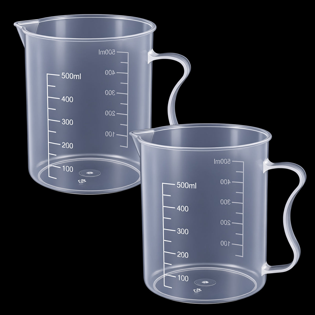 2 Pcs 500ml Plastic Mixing Cup Measuring Jug