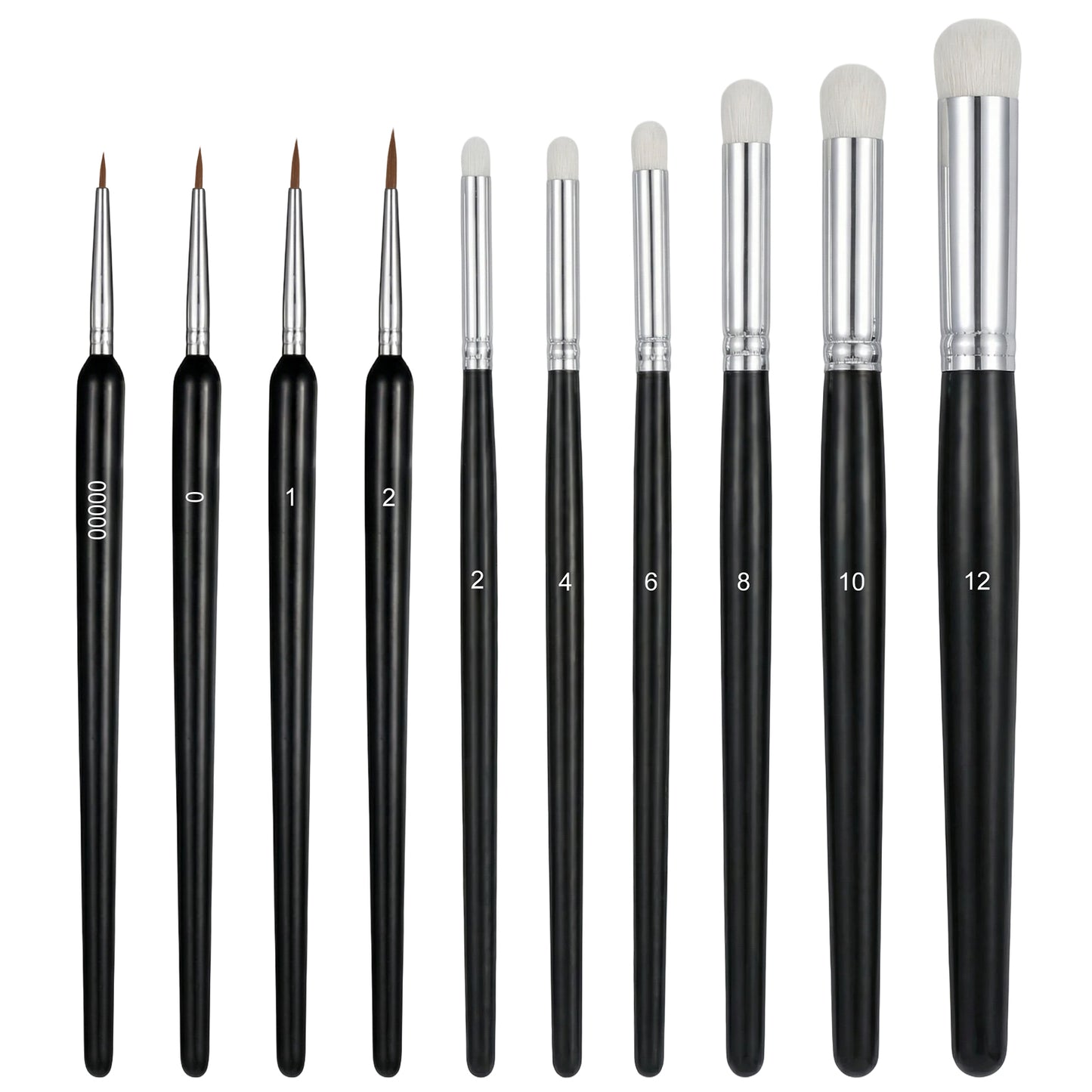 10-Piece Miniature Paint Brushes, Professional Dry Brush and Acrylic/Oil/Watercolor Paint Brushes for Detail Painting on Canvas, Models and Fine Art, Ideal for Hobbyists, Beginners and Pros