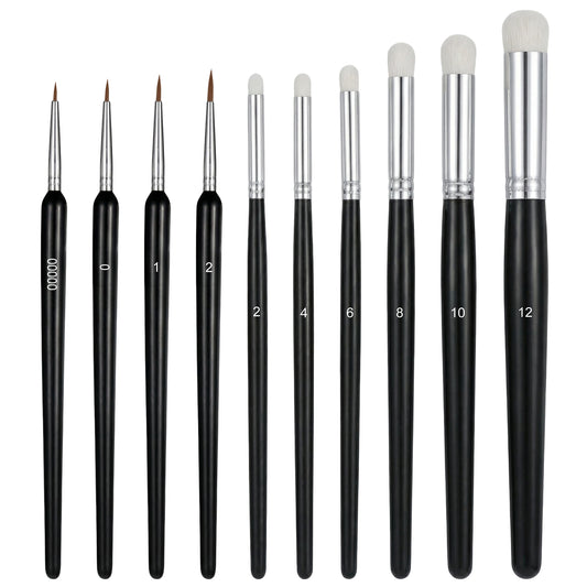 10-Piece Miniature Paint Brushes, Professional Dry Brush and Acrylic/Oil/Watercolor Paint Brushes for Detail Painting on Canvas, Models and Fine Art, Ideal for Hobbyists, Beginners and Pros
