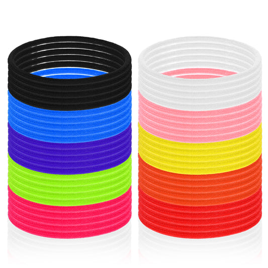 Elastic Hair Bands 2.5mm Multicolor Elastic Hair Ties Ponytail Holders Bulk Hairs Ties No Metal Gentle Elastics Hairbands for Women and Girls