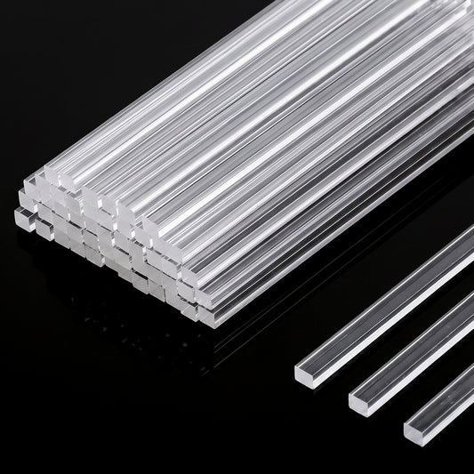 100 Pcs 6" Flat Clear Sticks for Cake Toppers Acrylic Candy Cake Pop Sticks Lollipop Plastic Strip Cakes Topper Stick Reusable Candy Rods for DIY Cookie Cupcakes Dessert Chocolate (0.16×0.08in)