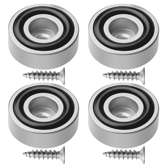 4 Pcs Brass Wood Cutting Board Feet with Non-Slip Pads 4 Screw Rubber Feet Solid Brass Display Tray Riser Foot Kitchen Tools for Protecting Countertops (Silver)