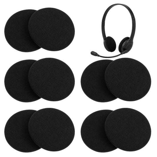 10 Pack Headphone Earpads, 60mm Black Sponge Headphone Ear Covers Soft Headset Ear Cushions Headphones Replacement Ear Pads for Most Standard Size Office Telephone Headsets H251 H251N H261N H351 H361