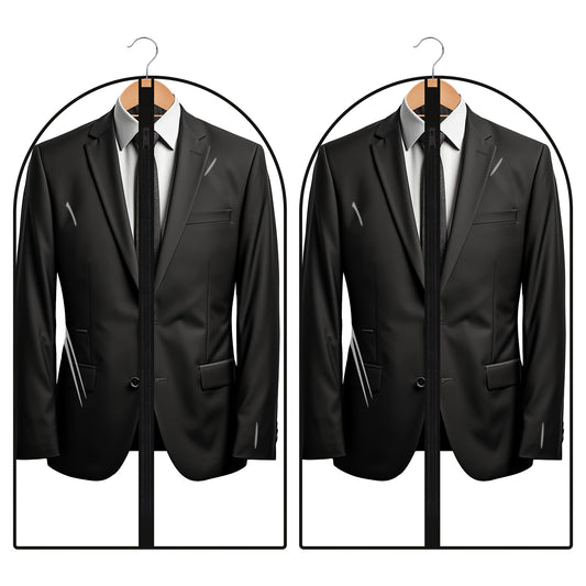 All Clear Garment Bags for Hanging Clothes, 2 Packs 40" Suit Bags for Closet Storage Plastic Clothes Cover Garment Covers Hanging Garment Bag Coat Covers for Closet, Shirts, Coats, Jackets