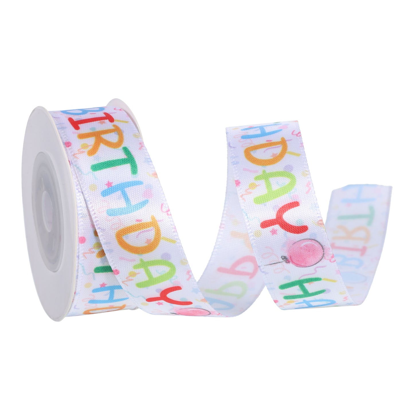 Qulkws 10 Yard Happy Birthday Ribbon for Gift Wrapping, Elegant Printed