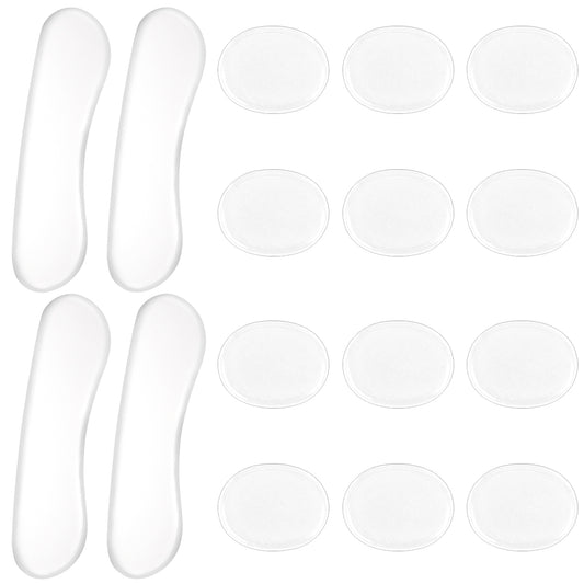 16pcs Drum Gel Pads Drum Dampeners Moon Gel for Drums Silicone Drum Damper Gel Pads Clear Drum Silencer Oval and Long Strip Drum Silencer Pads Soft Drum Dampeners Drum Dots for Drums Cymbals Control