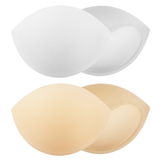 Bra Inserts Breast Enhancers, 2 Pairs Women's Push Up Bra Pads Inserts, Large Cup Bust Lifter, Push up Swimsuit Pads, Breast Enhancer Cups, Fits A Cup, White & Skin Color