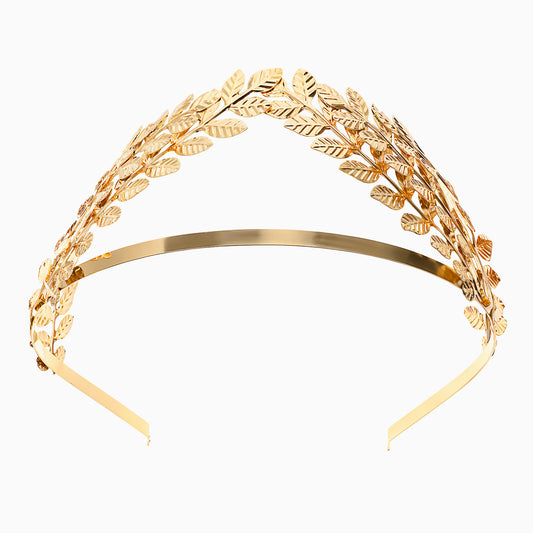 1PCS Gold Leaf Headband Headpiece, Leaf Crowns for Women Girls, Bride Wedding Tiaras, Gold Leaf Tiara Crown Flower, Bridal Headpiece for Wedding, Queen Crown, Greek Goddess Cosplay