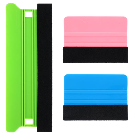 8.3'' Large Vinyl Wrapping Felt Squeegee with 2 pcs 4'' Felt Vinyl Squeegee Vinyl Wrap Squeegee Applicator for Fastly Installing Car Wrap Squeegee Window Tint(Green&Blue)