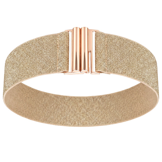Vin Beauty Wide Stretchy Belts for Women, Elastic Waist Cinch Belt Gold