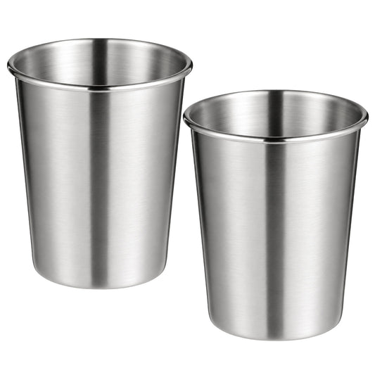 InnoHHustle 2 Pcs 9 oz Stainless Steel Shot Drinking Cups Shot Glass Metal Glasses Reusable Small Metal Cup Unbreakable Drinking Tumbler for Wine Whiskey Bar Home Restaurant Party Travel Camping