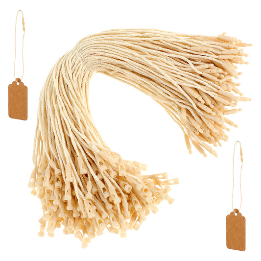 100PCS Hang Tag Nylon String White, Hang Tag String Snap Lock Cotton, Hang Tag String Nylon Snap Lock Pin Loop Fastener for Clothes Tags, Luggage Label