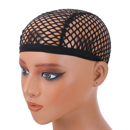 Black Wig Caps for Women Crochet Wig Cap with 4 Hair Clips Mesh Dome Caps Wigs Making Kit Accessory Mesh Braided Wigs Cap for Making Wige Hair Bonnet for Sleeping
