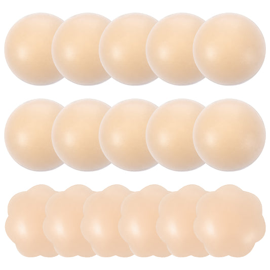 Zelphvt 8 Pairs Silicone Nipple Covers Boobs, Reusable Nipples Pasties for Women Silicone Pasties Nipple Cover Invisible Reusable Adhesive Bra for Wedding, No Show, Sweat Proof