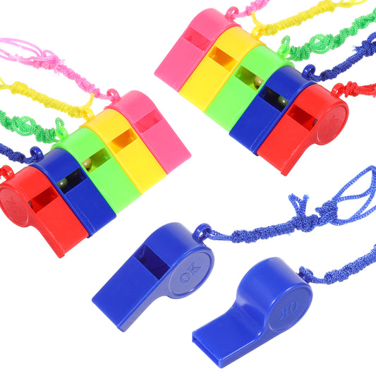 SynHHergyx Whistle for Kids, 24 Pcs Plastic Coach Whistle Referee Whistle with Loud Crisp Whistles for Adults with Lanyard for Coach Sports Basketball Training Gyms Party Emergency (Multicolor)