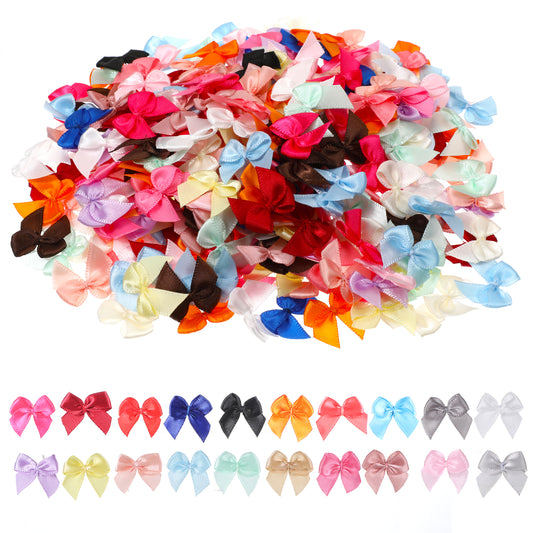 Mini Bows, 180 Pcs 1" Multicolor Small Ribbon Bows for Crafts Tiny Premade Satin Bow for DIY Sewing Scrapbooking Gift Wrapping Hair Accessories Christmas Party Decorations (20 Colors)