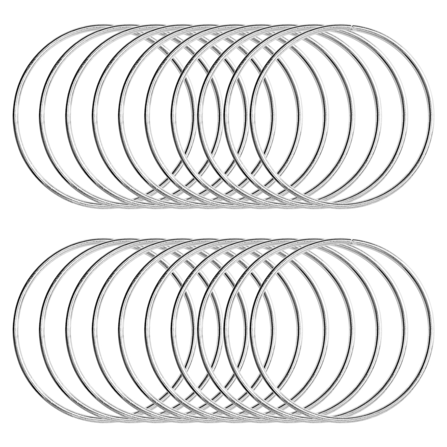 20 Pcs 2 Inch Metal Rings for Craft Silver Hoops Floral Macrame Hoops Rings for DIY Crafts Macrame Dream Catchers Supplies(Silver,2 Inch)