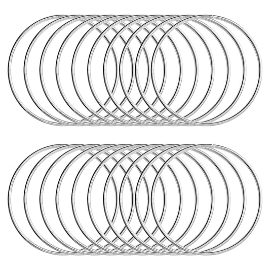 20 Pcs 2 Inch Metal Rings for Craft Silver Hoops Floral Macrame Hoops Rings for DIY Crafts Macrame Dream Catchers Supplies(Silver,2 Inch)