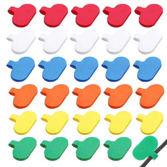 30 Pcs Cable Labels Cord Labels Electronic Cable Identification Tags Multi-Color Wire Labels Tags Write On Wire Tags Writable Computers Cable Management and Identification Labels (6 Colors)