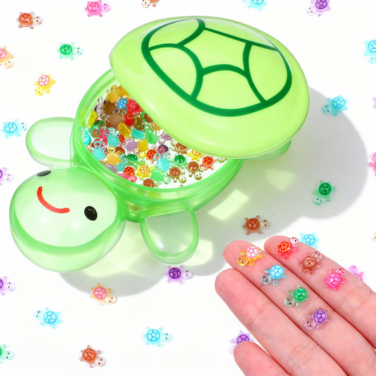 Alrhso 200Pcs Mini Resin Turtles with 1Pcs Large Turtle, Luminous Plastic Turtles Glow in the Dark for Miniature Landscapes, Aquarium Decorations, Fairy Gardens, Dollhouses