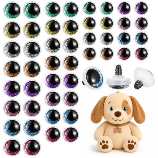 Crochet Safety Eyes, 48 Pcs 12-20mm Multicolor Eyes for Stuffed Animals