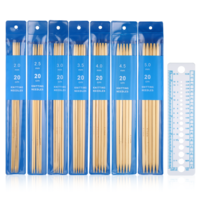 35 Pcs Double Pointed Knitting Needles 2/2.5/3/3.5/4/4.5/5mm 7 Sizes Bamboo Knitting Needles Sweater Socks Knitting Needle Kit with Ruler