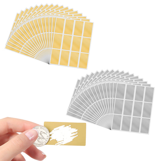 224 Pieces 23 x 42 mm Scratch Off Sticker Sheets, Make Your Own Scratch Cards, Grey Scratch Labels, DIY Scratch Labels, Self Adhesive Scratch Off Label (Grey)