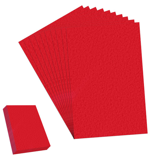 Stiff Felt Sheets for Crafts, 10 Pieces 7" X 11" Soft Thick Craft Hobby Felt Fabric Sheets for DIY Art, Sewing Projects and Making Supplies, Red