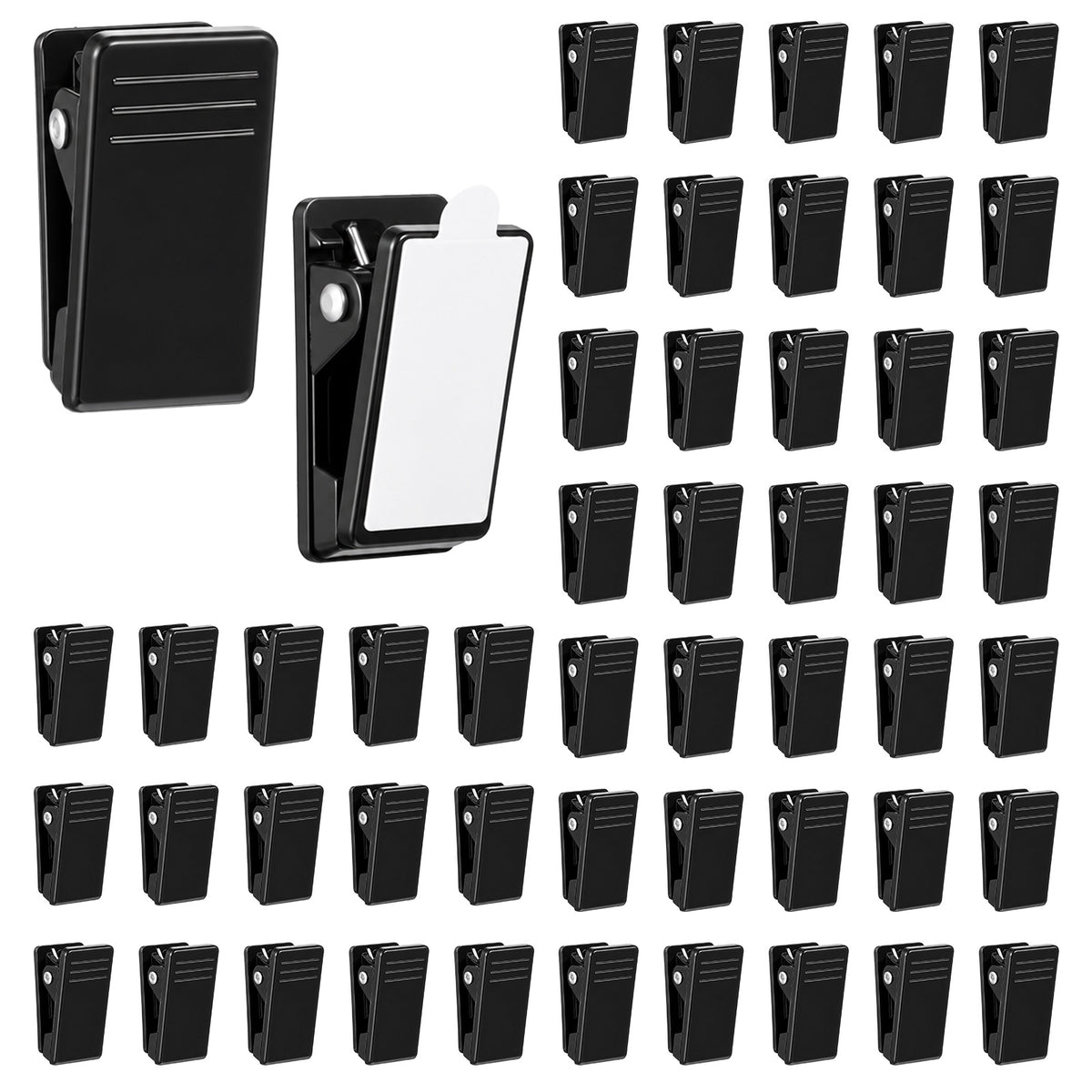 50Pcs Self Adhesive Clips, Black Adhesive Clips for Hanging