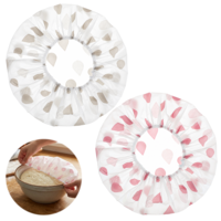 Zelphvt 4-Pack 28cm Bowl Covers, Reusable Elastic EVA, Pink Gray
