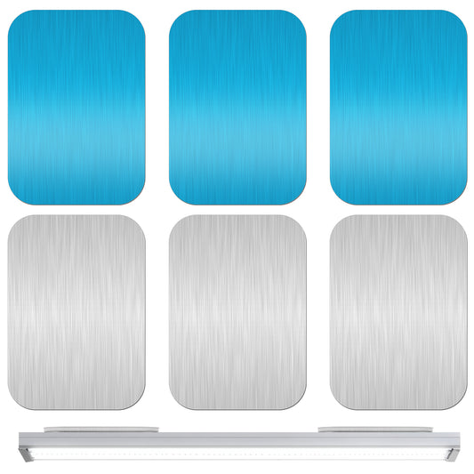 Hariendny 6 Pack Under Cabinet Light Magnetic Strips with Adhesive Backing 6.5x4.5cm Metal Adhesive Strips Magnetic Light Strip Sticky Metal Plates for Wood Metals Plastic Surfaces