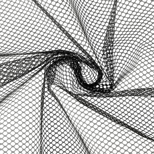 2pcs Mesh Fabric for Sewing 59 X 29 Inch Black and White Netting Fabric Soft Mesh Fishnet Slightly Stretchy Weave Net for Sew in Crafts, Backpack Pocket, Netting Bag Shopping Bag and Clothes