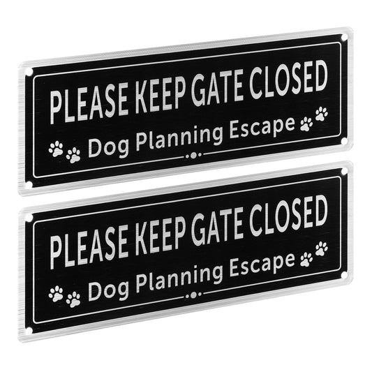 2 Pcs Please Close The Gate Matal Sign 9.8 x 3.5In Rust Free Aluminum Metal Warning Sign Dog Planning Escape Signs Please Keep Gate Closed Signs UV Protected Weather Resistant Durable Easy to Mount