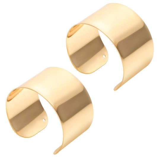 Gold Cuff Bracelets for Women, 2 PCS Wide Open Cuff Bracelets for Women, Chunky Gold Bracelet Adjustable Wrist Cuff Bracelets for Women, Gold Arm Cuff Jewelry for Women, Gold Accessories for Women
