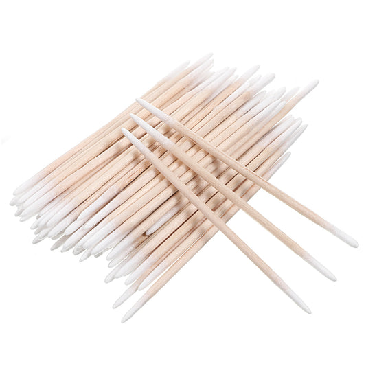 300PCS Pointed Cotton Swabs for Makeup Microblading Precision Tip Cotton Swabs, Nail Polish Remover Stick Double Head Microblading Makeup Applicators Wood Handle for Eyebrow Nail Cleaner Tools