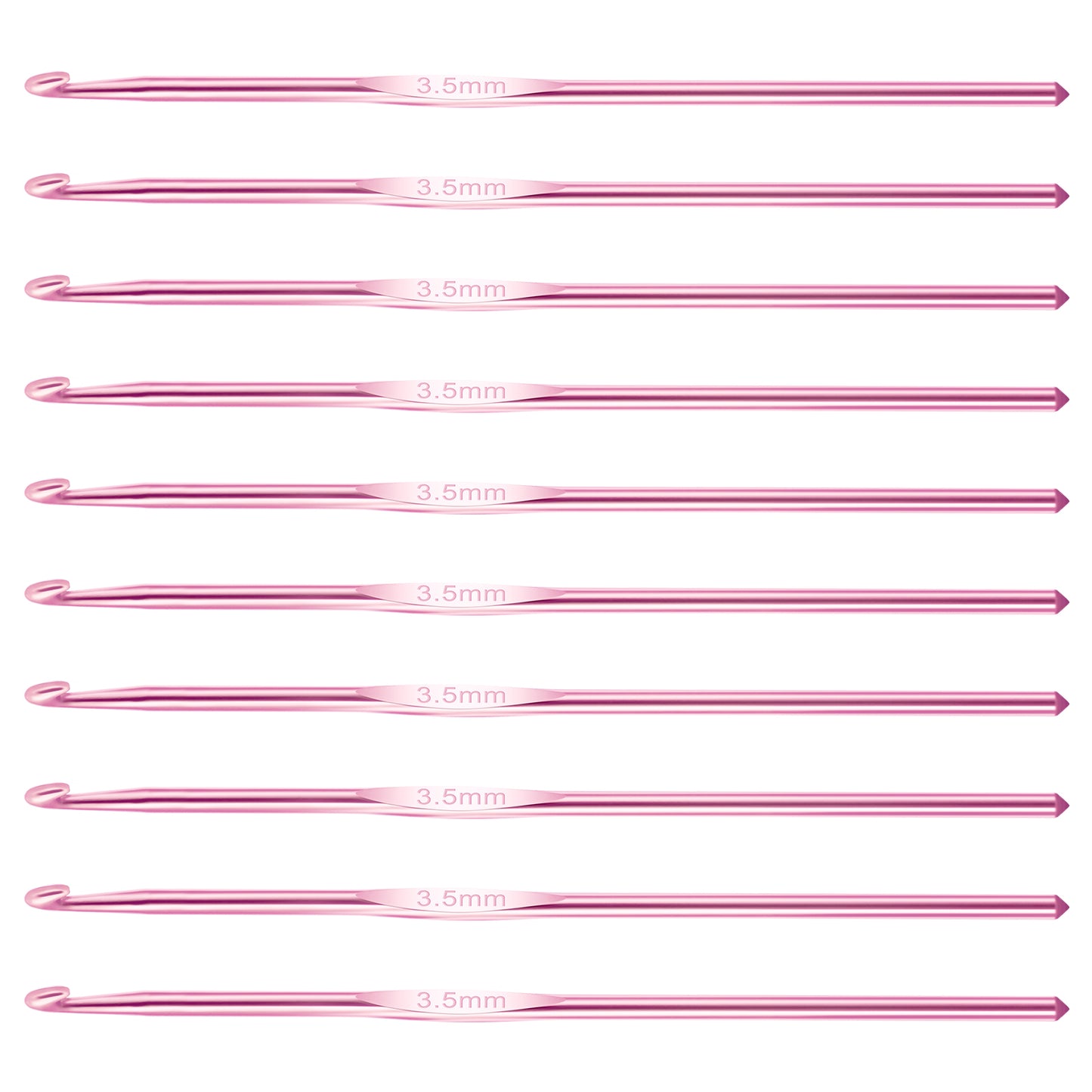 Aluminum Crochet Hook US Size 3.5mm Crochet Hook Knitting Needles for DIY Yarn Craft Contribute to Beginners 10Pcs Pink