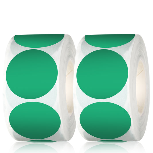 2 Rolls 1“ Green Circle Dot Stickers Round Stickers Green Stickers Green Dot Stickers Label Stickers for Office Student Classroom
