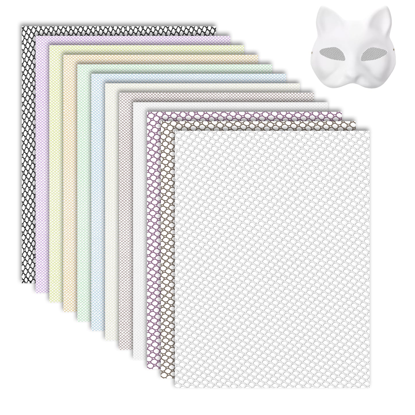12 Pack Fursuit Eye Mesh Therian Eye Mesh 12 Color Eye-Mesh for Therian Mask Plastic 1mm Printable PVC Plastic Eye-Mesh Sheet for Furry Cosplay Props Fursuits Handicrafts Making, 11.8in X 7.87in