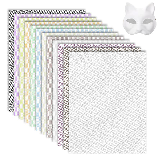 12 Pack Fursuit Eye Mesh Therian Eye Mesh 12 Color Eye-Mesh for Therian Mask Plastic 1mm Printable PVC Plastic Eye-Mesh Sheet for Furry Cosplay Props Fursuits Handicrafts Making, 11.8in X 7.87in