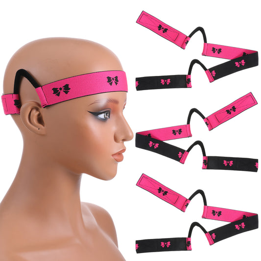 3 Pcs Wig Band With Ear Cut Outs, Double-Sided Ear Painless Wig Bands, Elastic Bands, C-Shaped Ears Wig-Band, Lace Melting-Band For Front Wigs, Melting Band Supplies for Daily And Special Occasions