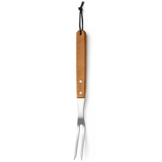 Carving Fork, 13" Stainless Steel Meat Fork with Wooden Handle Heavy Duty BBQ Fork for Brisket, Turkey and Roast Meat Long Handle Grill Fork for Barbecue Serving Cooking Grilling Roasting