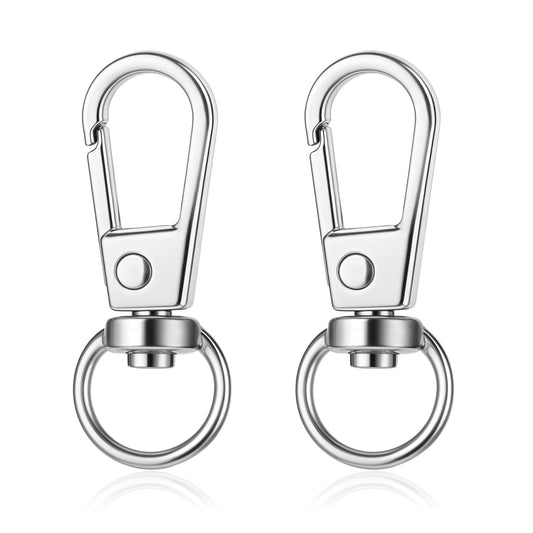 2 Pcs Silver Metal Lobster Claw Clasps Swivel Snap Hook Clasps Key Chain Hooks Lanyard Clasp Key Chain Clips DIY Claw Clasps for Jewelry Purse Jewelry Making Bags Keychain Connector Art Crafts